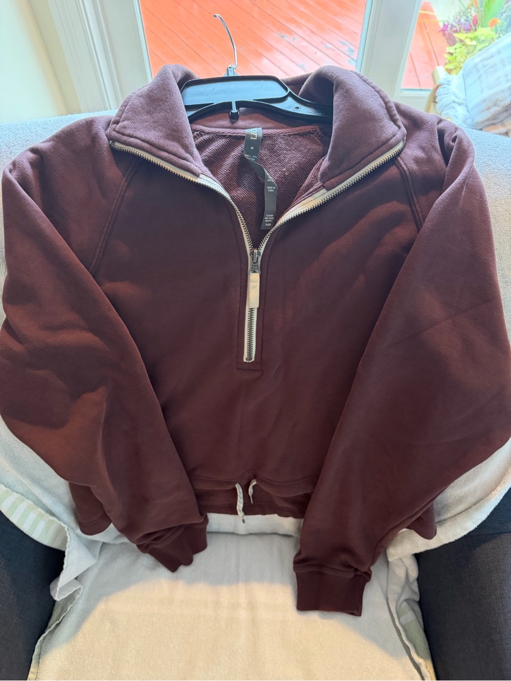 Womens Med Vuori Half-Zip Pullover- Deep Burgundy/Merlot/Heathered Brn